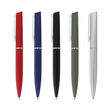 Nouvelles idées de produits 2021 Corporate Oblique Top Top Matt Finition Twist Metal Ball Pen avec logo personnalisé